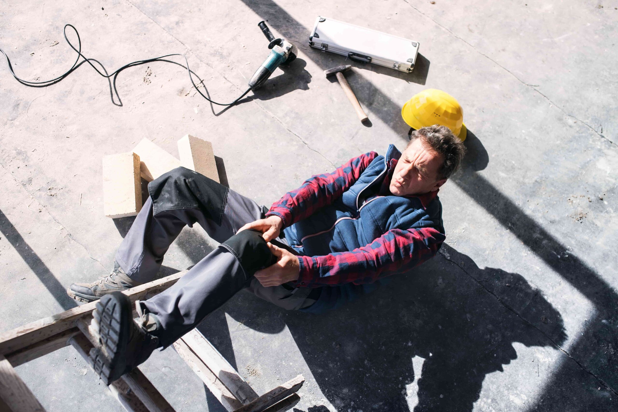 Injured construction worker