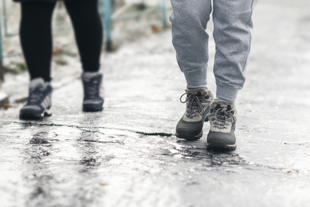 Icy walkway slip and fall injuries